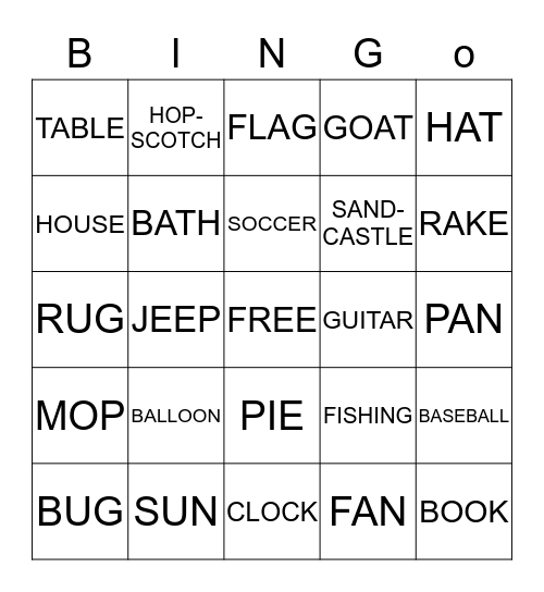 K-1st Bingo Card