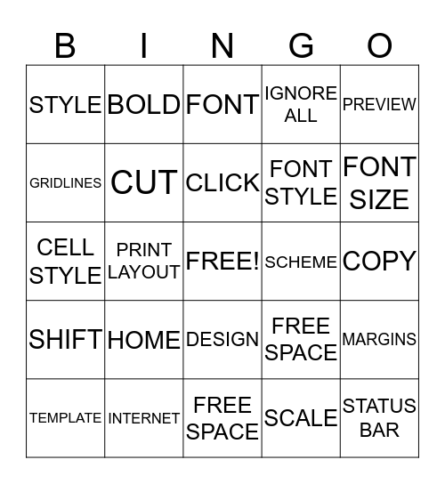 BINGO IBA FINAL EXAM Bingo Card