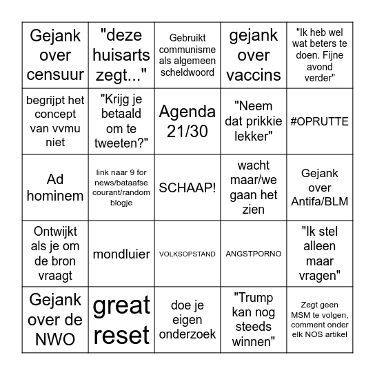 Wappie Bingo Card