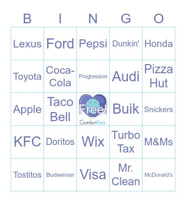 Football Commercial Bingo Card