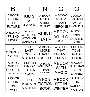 WINTER READING BINGO Card