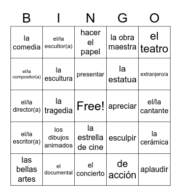 Las Bellas Artes Bingo Card