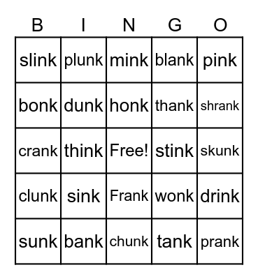 Glued Sounds Bingo Card