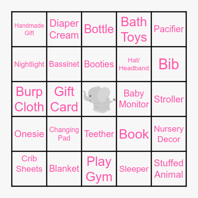 BABY SHOWER BINGO Card