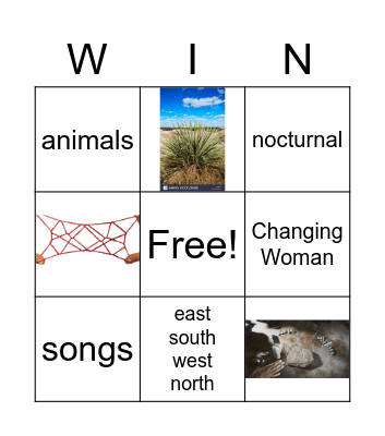 Navajo Winter Games Bingo Card