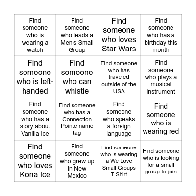 Get to Know You Bingo Card