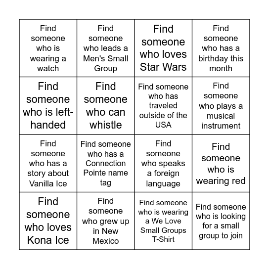 Get to Know You Bingo Card