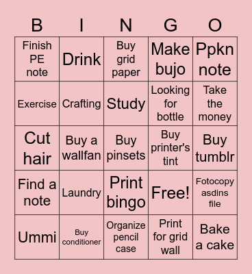Today! Bingo Card