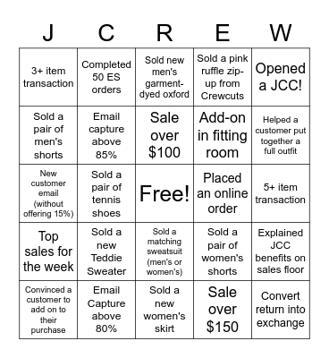 STORE 191 BINGO Card