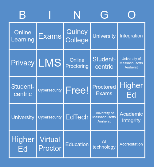 Honorlock Bingo! Bingo Card