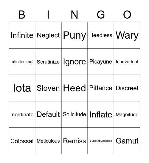 2 Word Work 7 Bingo Card