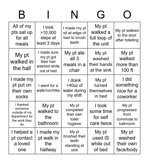 #EveryBODYmoves Bingo Card