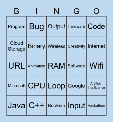 Computer Science Bingo Card