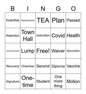 January Fun Bingo Card