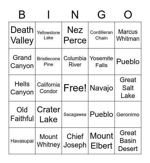 New World History Test 5 Bingo Card