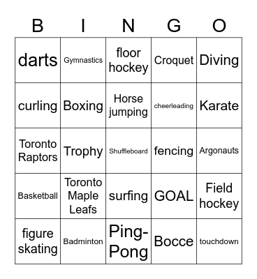 SPORTS 2021 Bingo Card