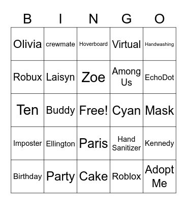 Kennedy's 10th Birthday! Bingo Card