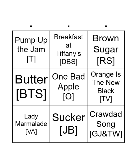 Last Round - Cover All Bingo Card
