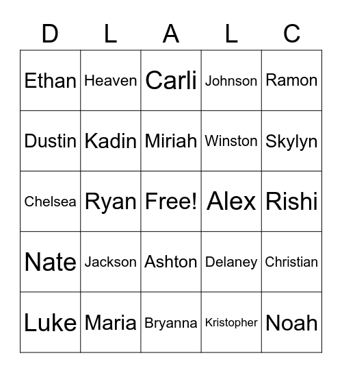 ALC Bingo Card