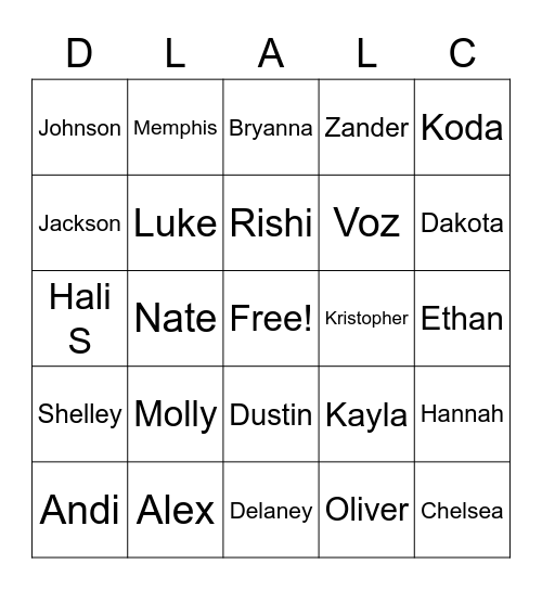 ALC Bingo Card