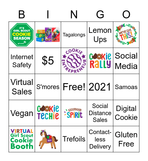 Girl Scout Cookie Bingo Card