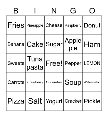 FFFFFFFFFFOOOOOOOOOODDDDDDDD Bingo Card