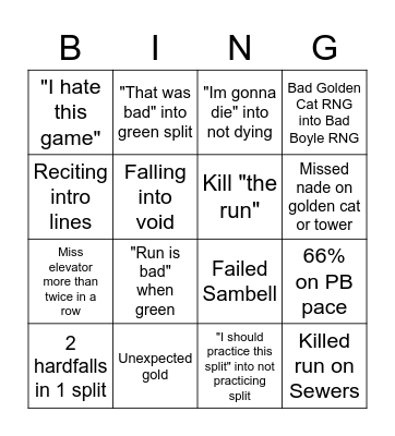 Dishonored Stream Bingo Card