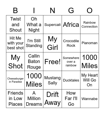 Allison Card 1 Bingo Card