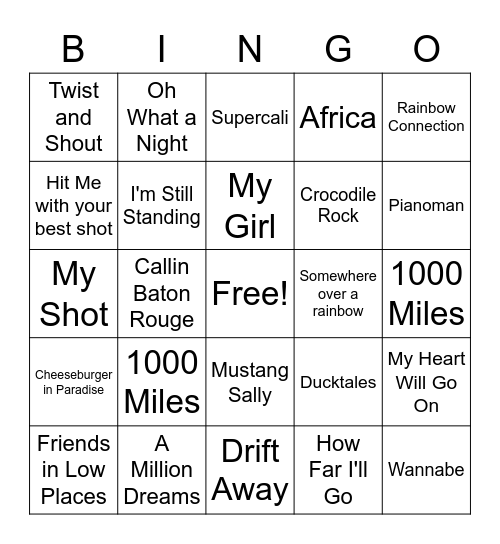 Allison Card 1 Bingo Card