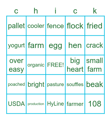 HBF Bingo Card