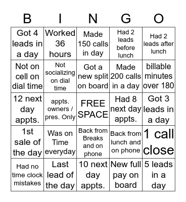 G.P.E. BINGO Card