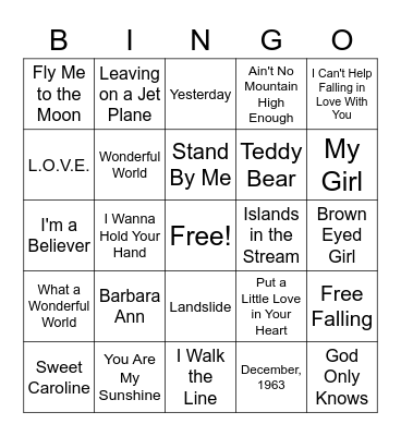 Valentine's Day Bingo Card