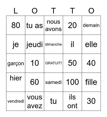 5/6 vendredi le 15 janvier, 2021 Bingo Card