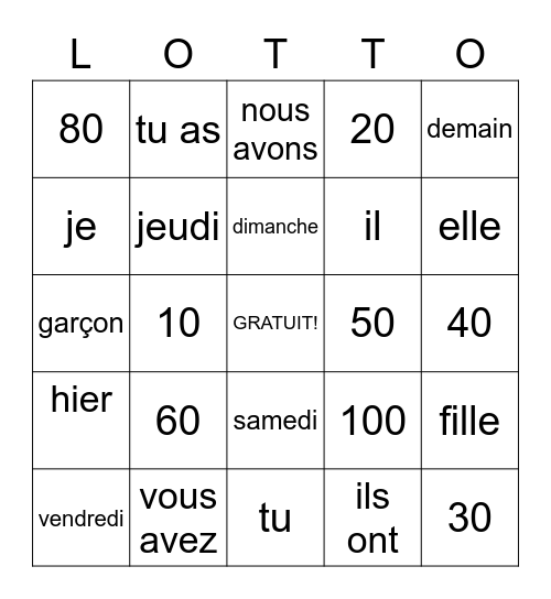 5/6 vendredi le 15 janvier, 2021 Bingo Card