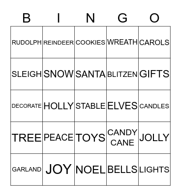 RUSTY'S RIDERS CHRISTMAS BINGO Card