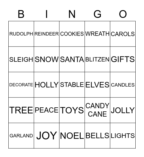 RUSTY'S RIDERS CHRISTMAS BINGO Card