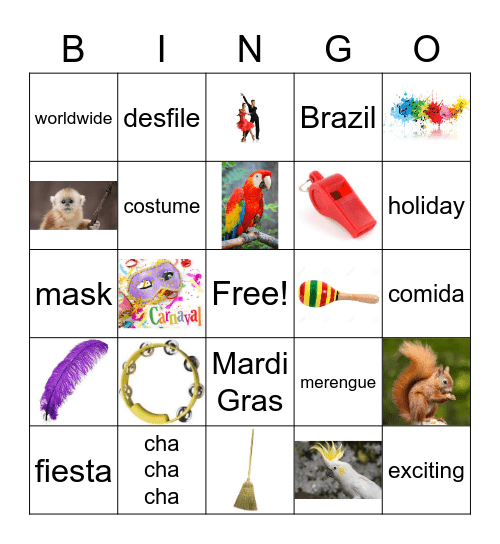 Carnaval for Kids Bingo Card