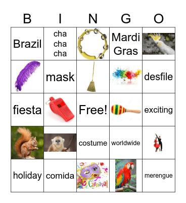 Carnival Bingo Card