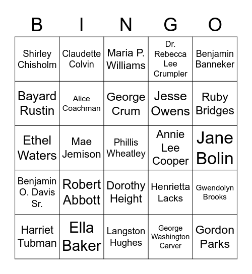 Happy MLK Day Bingo Card