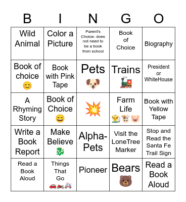 2nd  Grade  Book Bingo Card