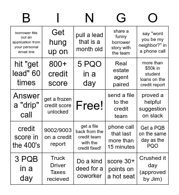 QS Bingo Game Bingo Card