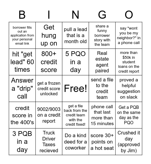 QS Bingo Game Bingo Card