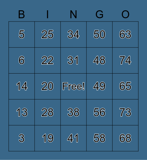 KJ New Year Party! Team 1 Bingo Card