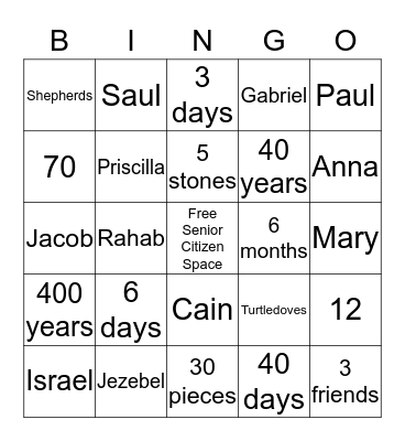 Christian Family Cluster Circle Christmas Dinner Bingo Card