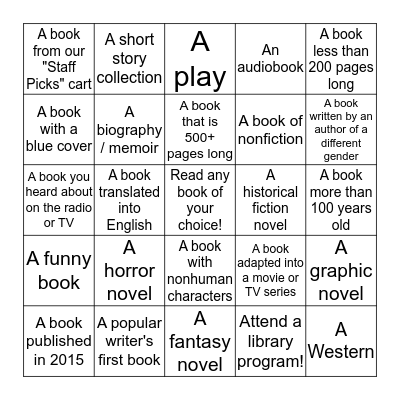 Cozy Up with a Good Book at Saxton B.! Bingo Card