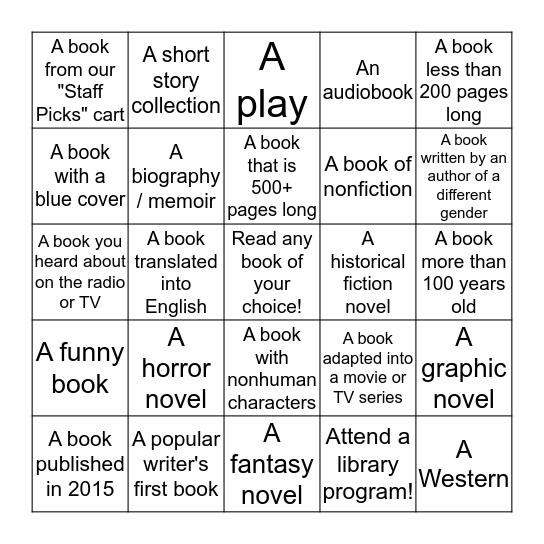 Cozy Up with a Good Book at Saxton B.! Bingo Card