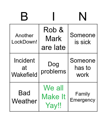 Boat Long Weekend Bingo Card