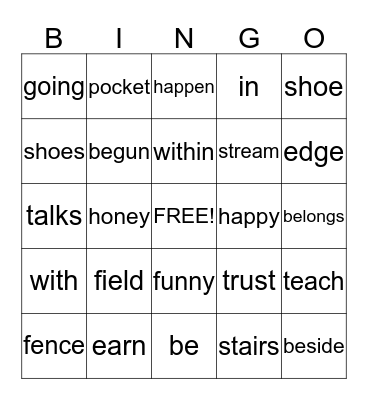 Lance's Bingo Card