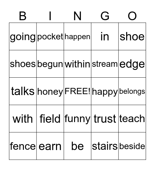 Lance's Bingo Card