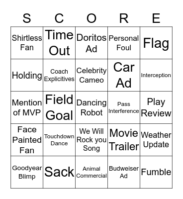 S U P E R  B O W L   XLIX Bingo Card